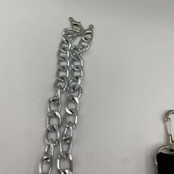 Gothic Alternative Clothing Chain Pocket Cargo Accessories Black Silver - Picture 3 of 7